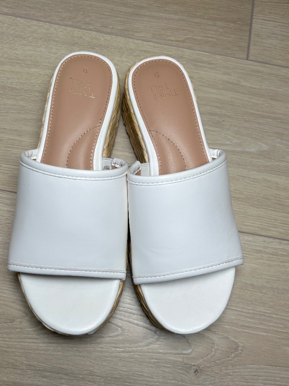 Women's Time & Tru Slide Slip-on Wedge Sandal Size 6